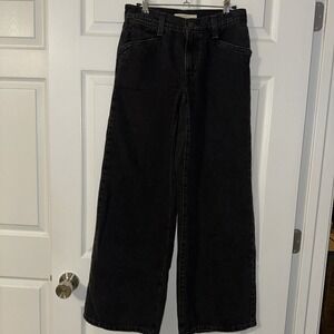Levis Women's Size 25 Black '94 Baggy Wide Leg Jeans High Rise Classic Retro